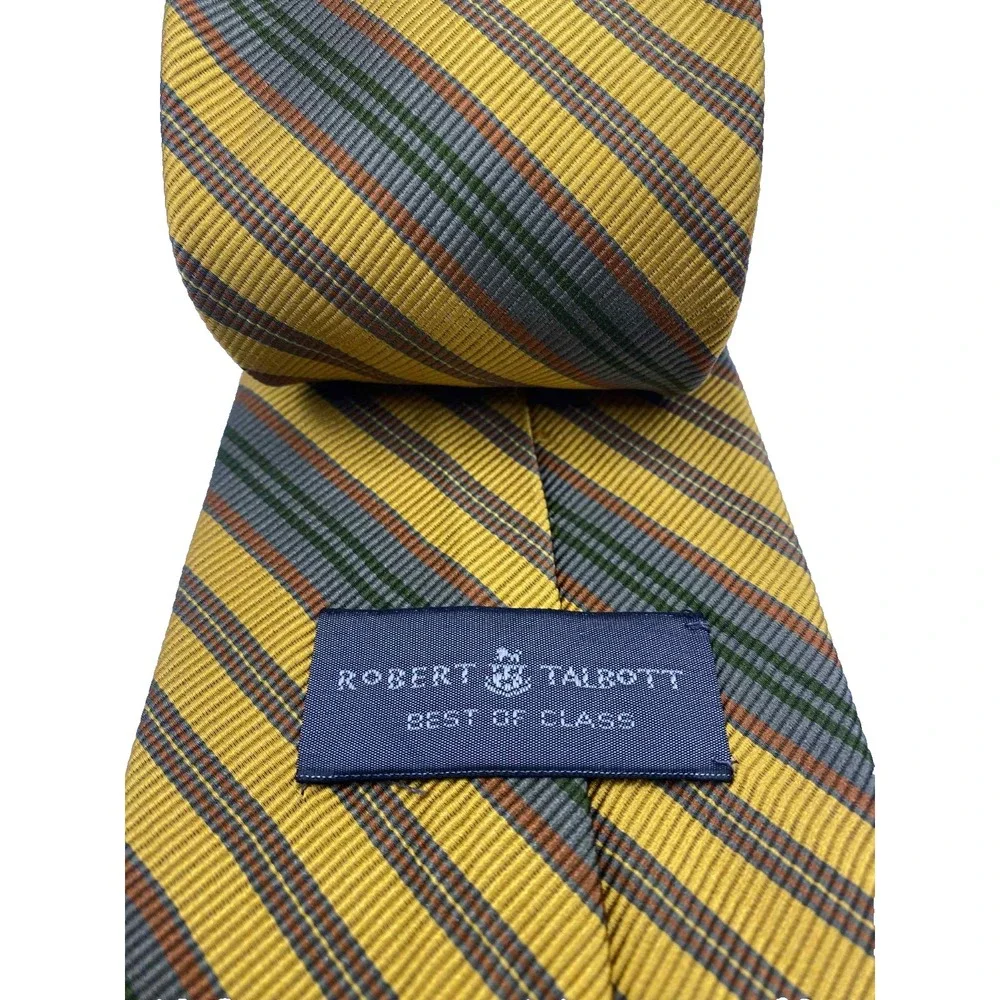 Robert Talbott Best Of Class Silk Blend Mens Handmade Necktie Multicolor Striped
